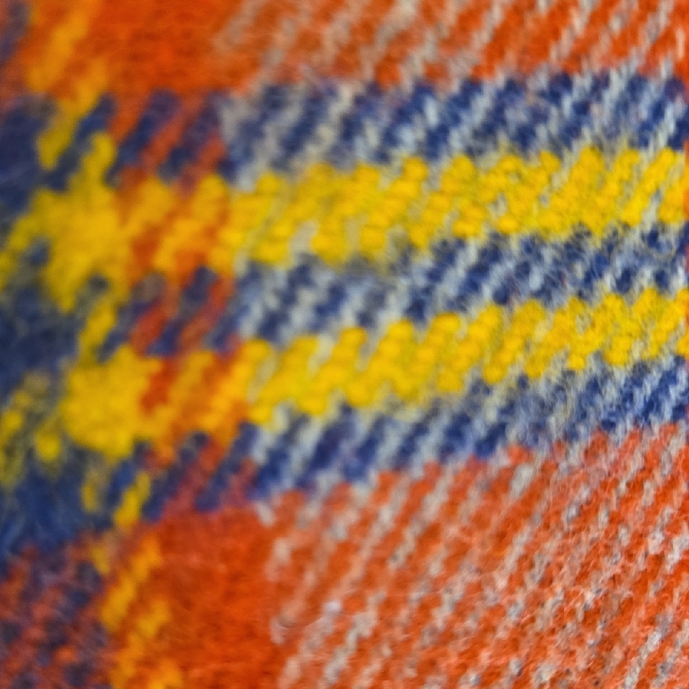 TRUE 70'S Plaid Wide Leg Pants Multicolor Bell Bottoms Wool.Small Hole Repaired. - Picture 5 of 11
